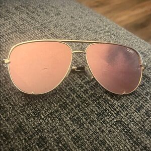 Quay Australia Gold Frame Pink Lens Sunglasses